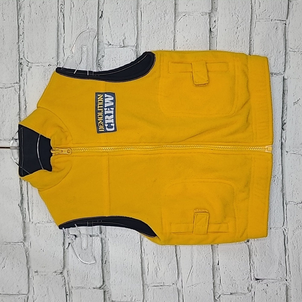 Gymboree Boy’s Reversible Fleece Sleeveless Zip Front Jacket/Vest in Yellow/Blue